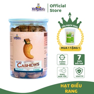 Hạt điều rang muối sấy chín bình phước vỏ lụa nguyên hạt loại 1 hũ 450g kingnuts