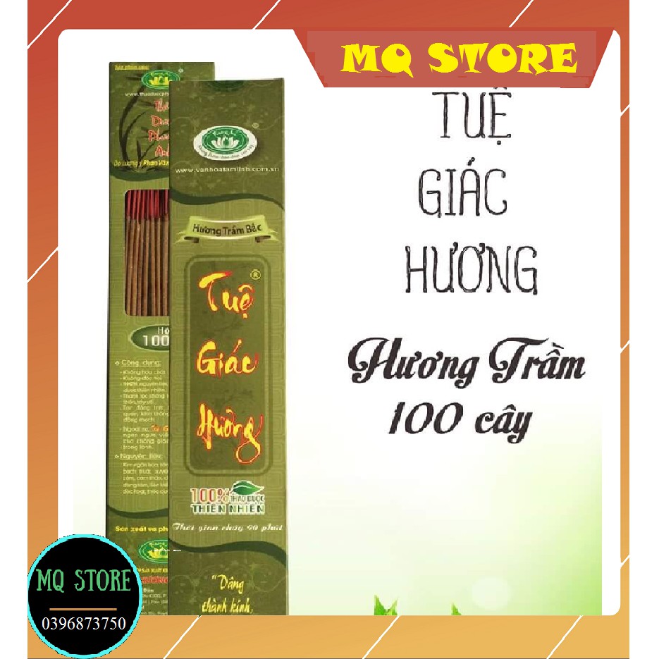 Nhang sạch thảo dược  - TUỆ GIÁC HƯƠNG 4 tấc (40cm)-HƯƠNG TRẦM/ QUẾ