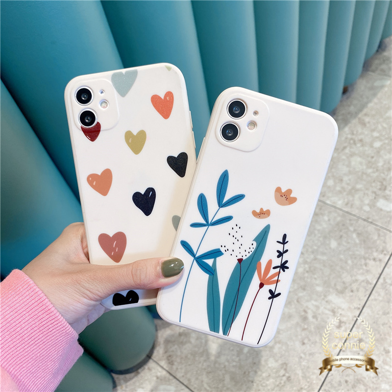 Ốp Lưng Dẻo In Họa Tiết Hoa Lá Và Trái Tim Xinh Xắn Cho Samsung A52 A72 A32 A50 A12 A50S A30S 51 A31 A71 A21S A11 M11 A71 A70 A10s A20S | BigBuy360 - bigbuy360.vn