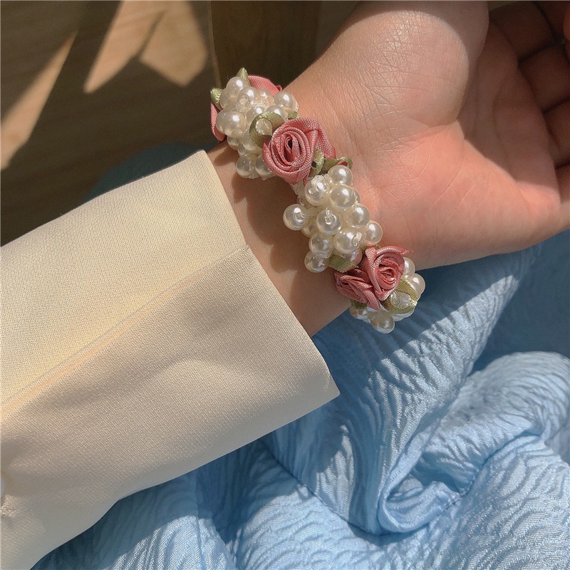 Dây Buộc Tóc Đa Năng Họa Tiết Hoa Hồng Xinh Xắn Cho Nữ