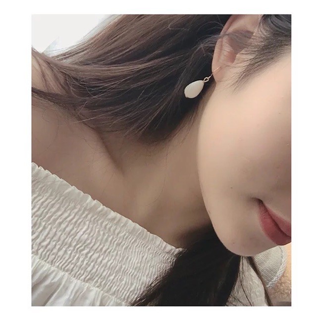 Bông tai GIỌT NƯỚC trắng ngà