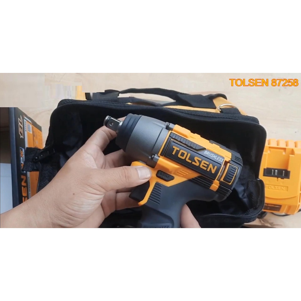MÁY MỞ BULON PIN 20V 1/2'' ĐỘNG CƠ KHÔNG CHỔI THAN TOLSEN 87258 - HÀNG CHÍNH HÃNG