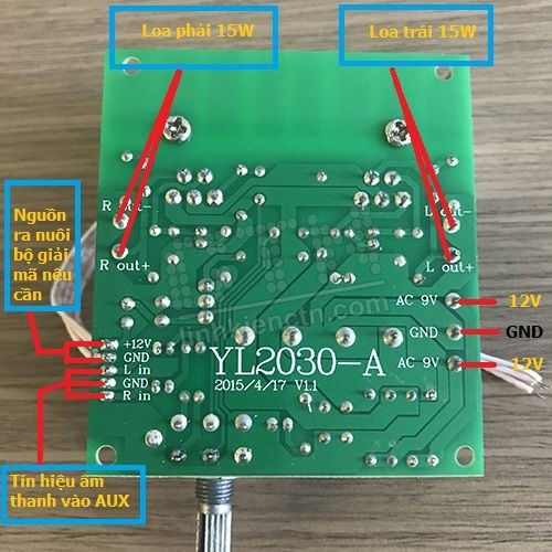 Mạch khuếch đại âm thanh TDA2030 2x15W 2.0 class AB