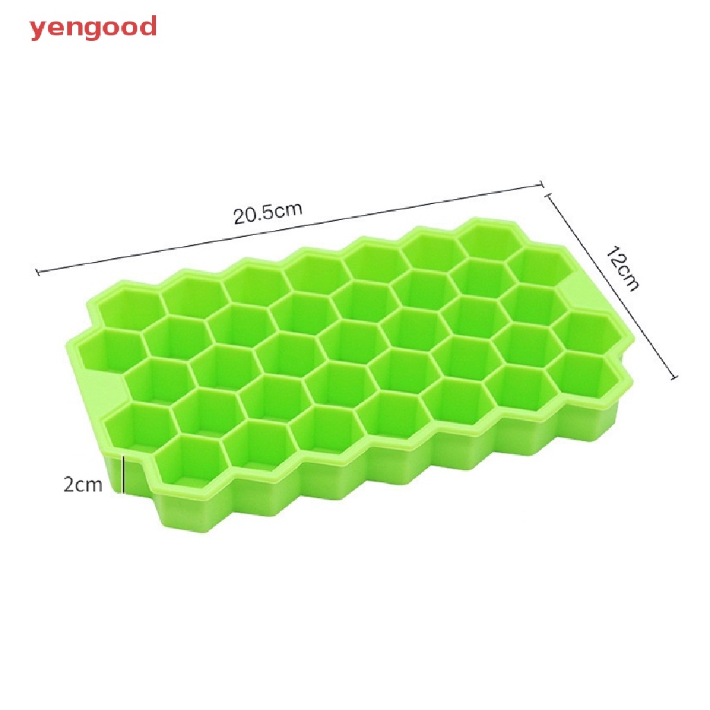 Khuôn Silicone Làm Đá Hình Tổ Ong Có Nắp Đậy Tiện Lợi