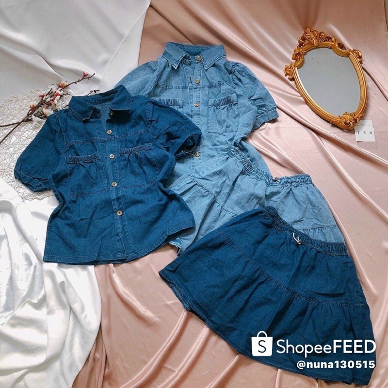 ẢNH THẬT TRẢI SÀN - SET JEAN XOÈ + CHÂN VÁY