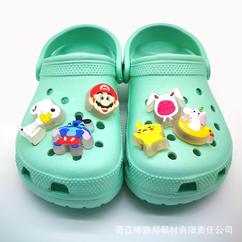 Phụ Kiện Khóa Giày Dép Có Đèn LED Thiết Kế Croc Jibitz Charm Mario Pikachu Jibitz Cho Trẻ Em