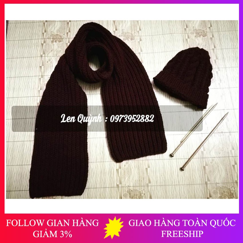 Bộ khăn mũ len đan tay
