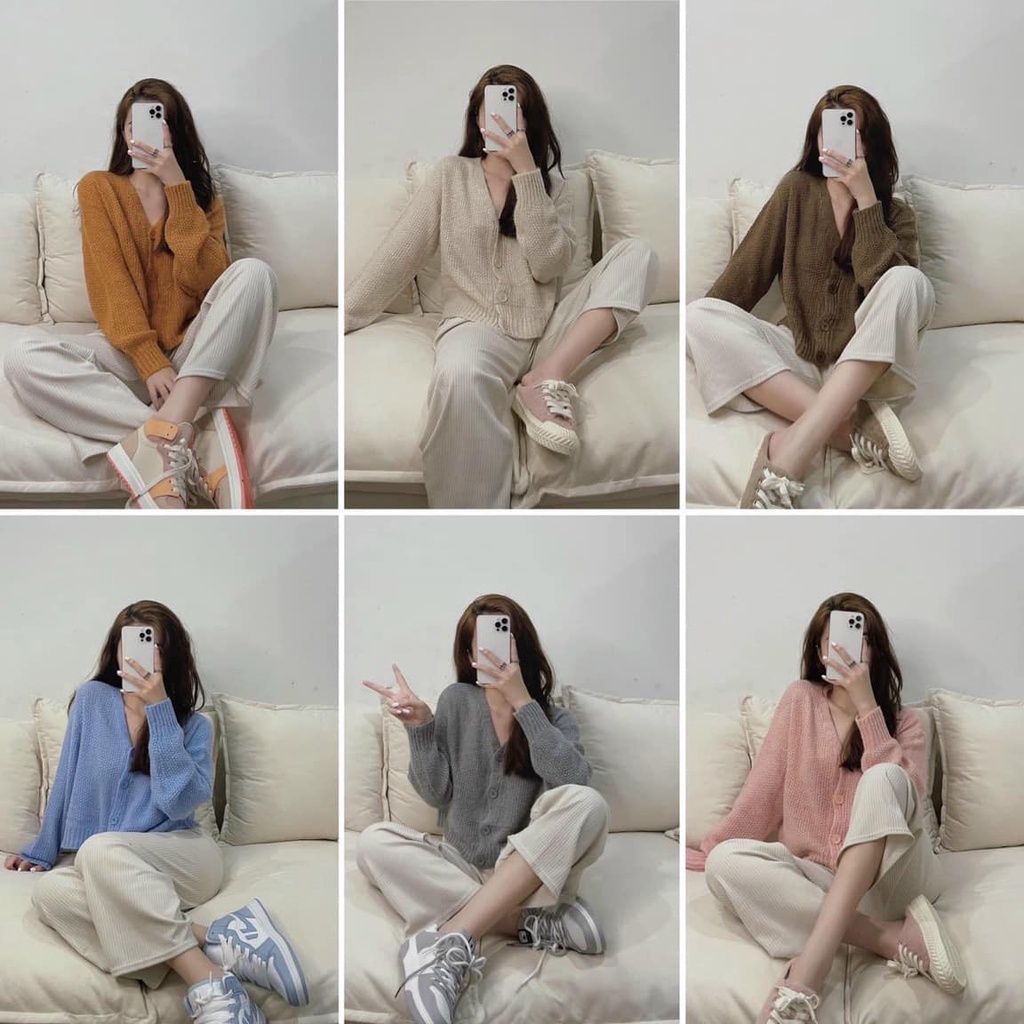 Áo khoác len gạo màu hot hit (kèm ảnh thật,video)