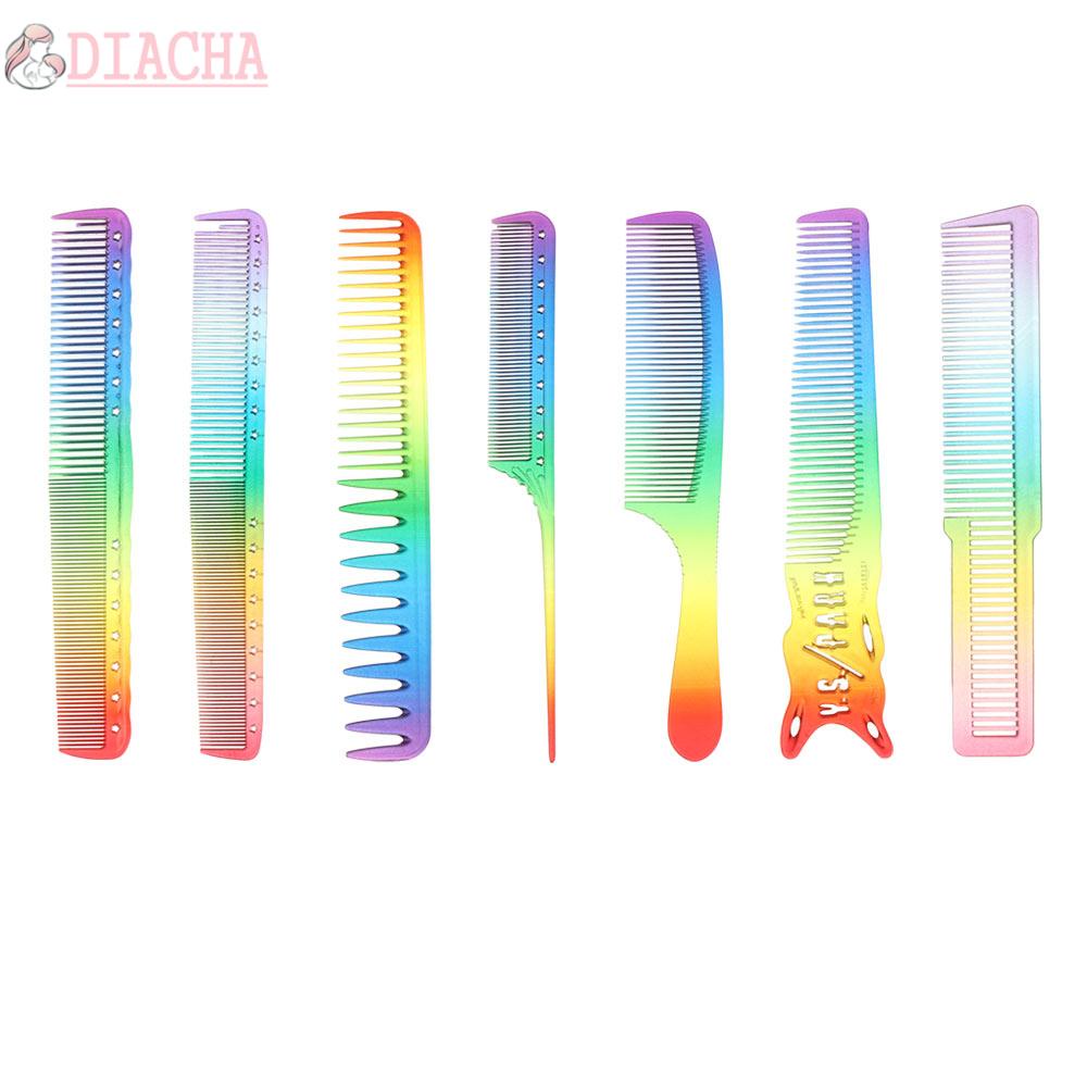 [Hàng mới về] Lược Chải Tóc Bằng Nhựa Trong Suốt Màu Cầu Vồng Thiết Kế Nhỏ Gọn Dành Cho Tiệm Làm Đẹp