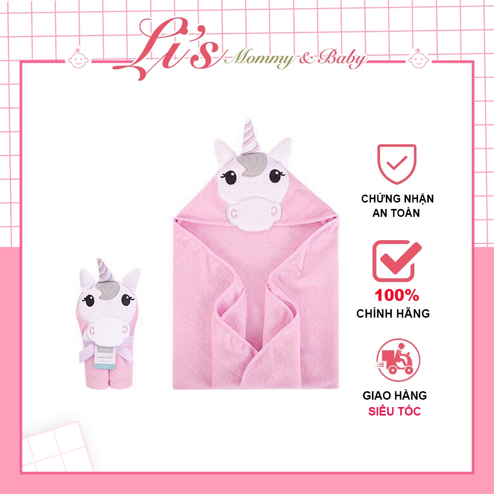 Chăn ủ cho bé hình thú Hudson Baby sơ sinh hoạ tiết đẹp đa năng khăn tắm ủ kén cotton mềm mại cao cấp mã C150