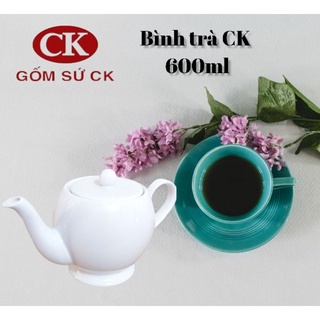 Bình trà gốm sứ CK Việt Nam 600ml mẫu tròn