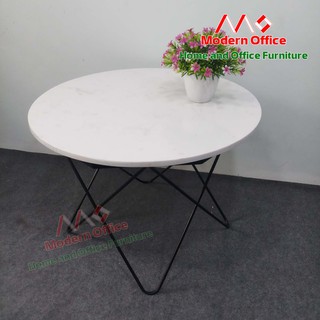 Bàn Trà - bàn Sofa Sao Tròn - Mặt bàn đá trắng vân mây