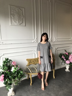 Hình thật đầm bầu kẻ caro