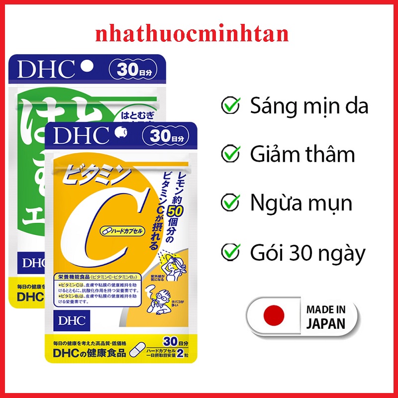 Combo Viên uống Trắng da Mờ thâm DHC Hiệu Quả Nhật Bản