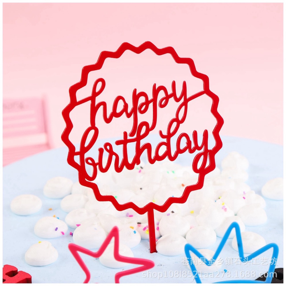 đồ cắm bánh kem sinh nhật [FREESHIP❤️] combo 10 thẻ mica tráng gương siêu đẹp