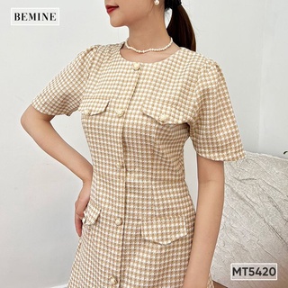 Đầm cổ tròn phối túi BEMINE MT5420DA