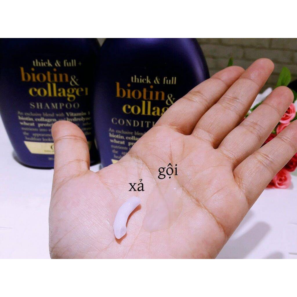 [Hàng trả order, không có dư] Bộ dầu gội và xả thick &amp; full biotin collagen 385ml