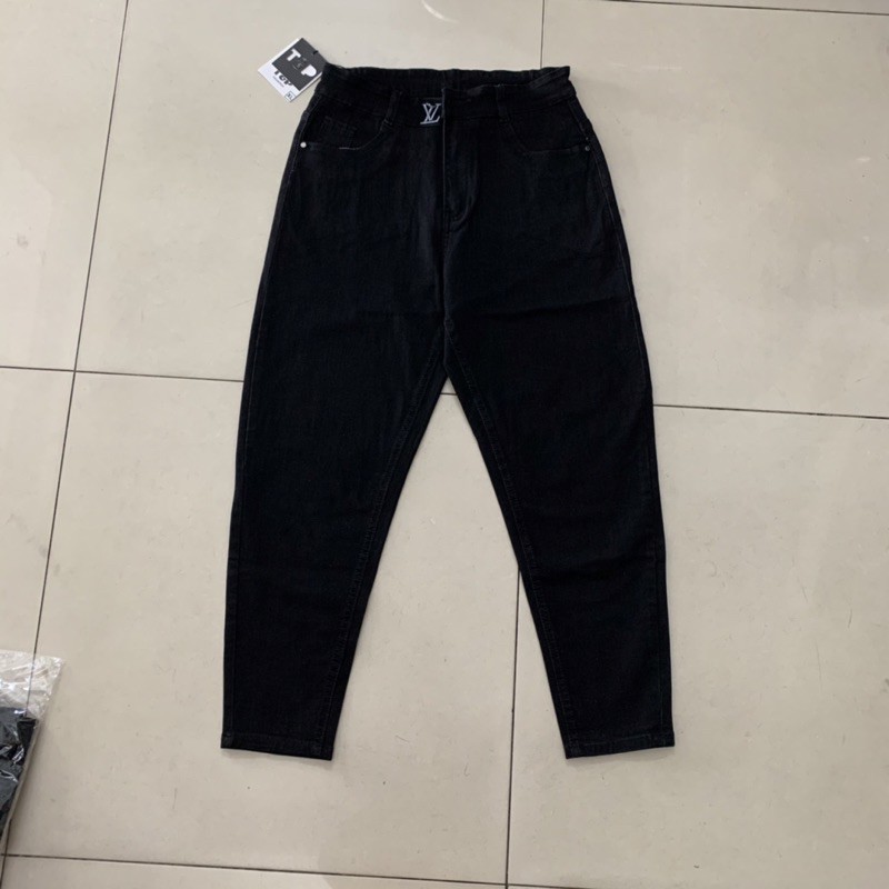 quần baggy bigsize nữ , quần jean 9 tấc đen bigsize co giãn 4 chiều