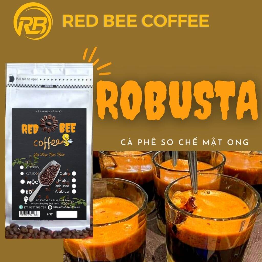 Cà phê Robusta honey nguyên chất rang mộc 100% đậm vị thơm hương ngọt hậu-pha máy-pha phin-cold brew