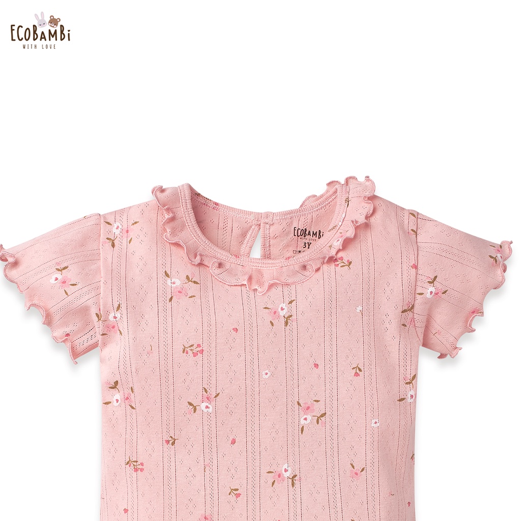 Bộ thun cotton thông hơi Tay Ngắn Bé Gái EcobambiWithLove