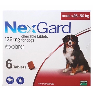 1 viên nhai nexgard 25-50kg loại bỏ ve, ghẻ, bọ chét.