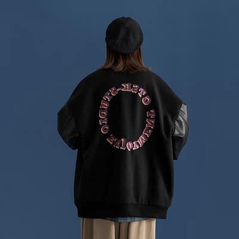 ÁO BOMBER KAKI PHỐI TAY DA CHỮ A UNISEX NAM NỮ (kèm ảnh thật)