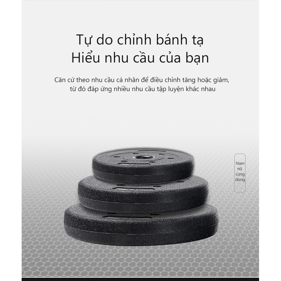 Bộ tạ miếng nhựa đen PVC 10KG  đa năng thiết kế mới 2021 Cao Cấp (Bảo Hành 12 Tháng) Tienphatsmart