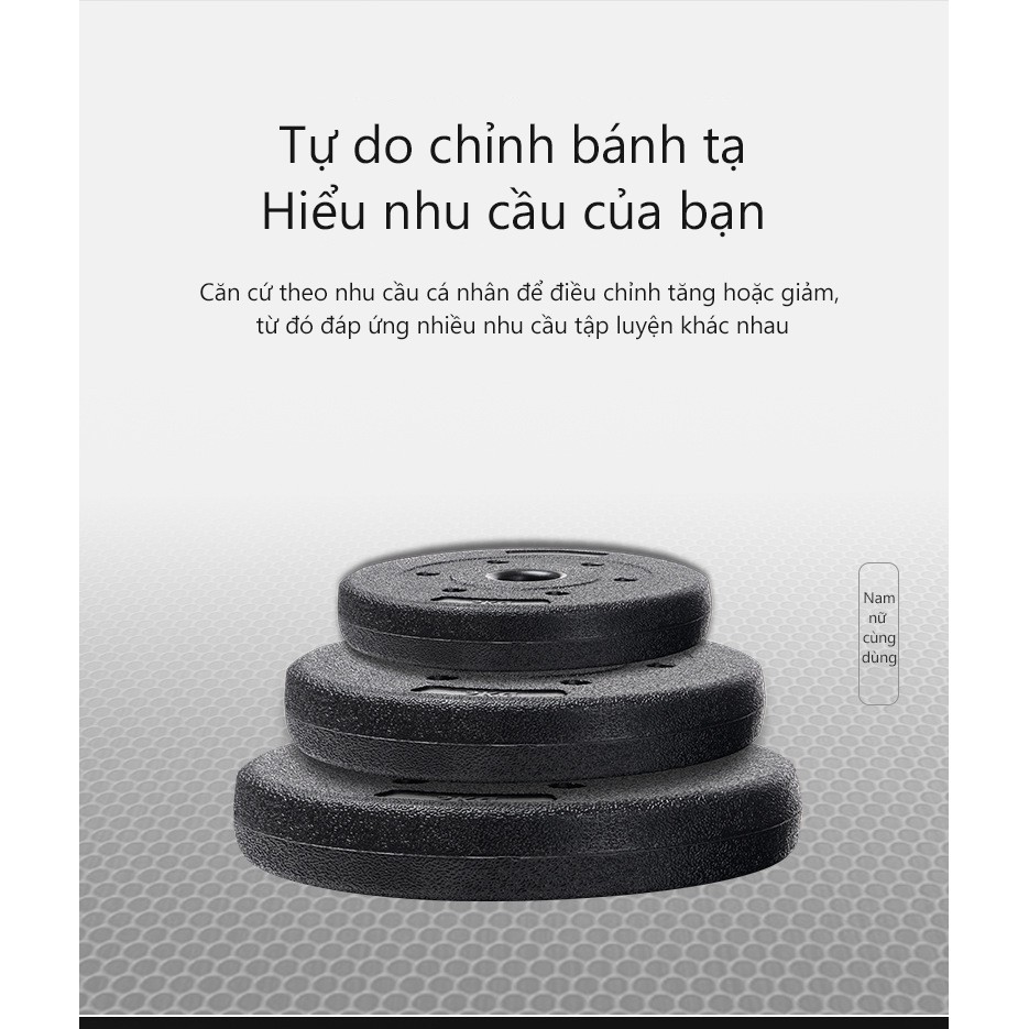 Bộ tạ miếng nhựa đen PVC 10KG  đa năng thiết kế mới 2021 Cao Cấp  Tienphatsmart