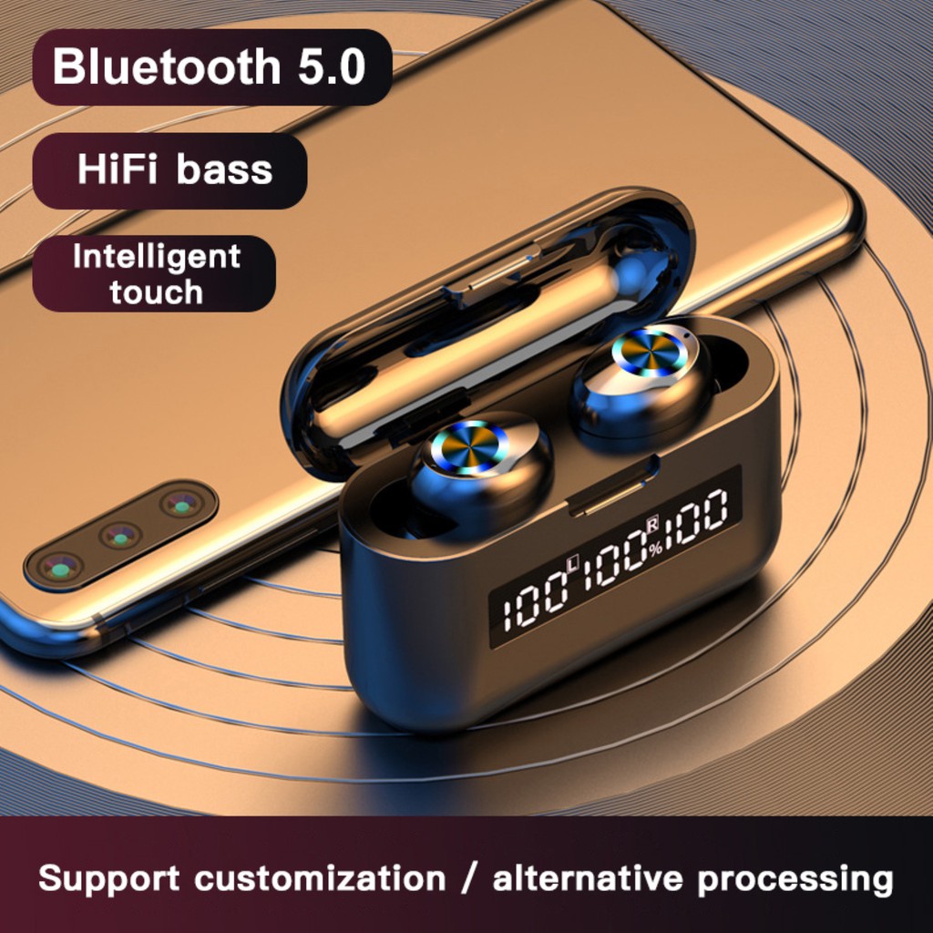 Tai Nghe Không Dây Hel + X35 Tws Mini Chống Nước Kết Nối Bluetooth 5.0 9d