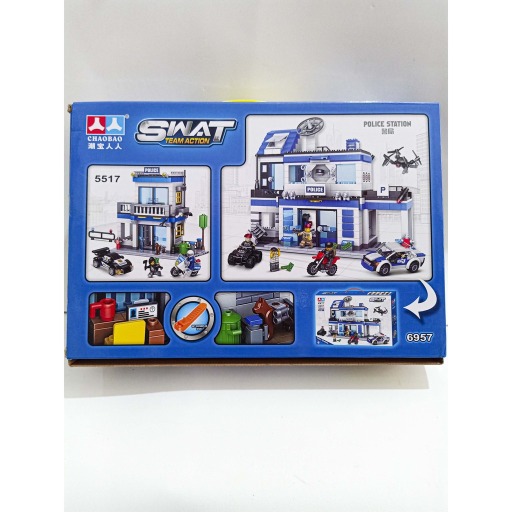 Lego xe ngôi nhà cảnh sát - đồ chơi xếp hình lắp ráp xe ngôi nhà cảnh sát với 382 miếng ghép