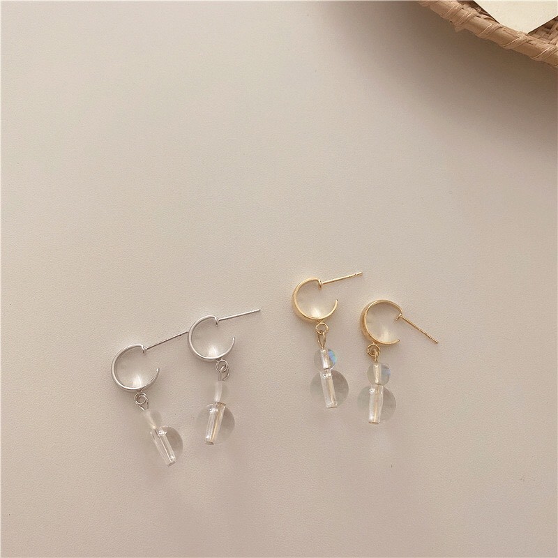 Bông Tai Nữ Hợp Kim Cao Cấp ERASHOP 078504 - Hạt Lựu Trong Suốt Đơn Giản, Nhẹ Nhàng, Phù Hợp Đi Tiệc, Đi Chơi, Rẻ Đẹp