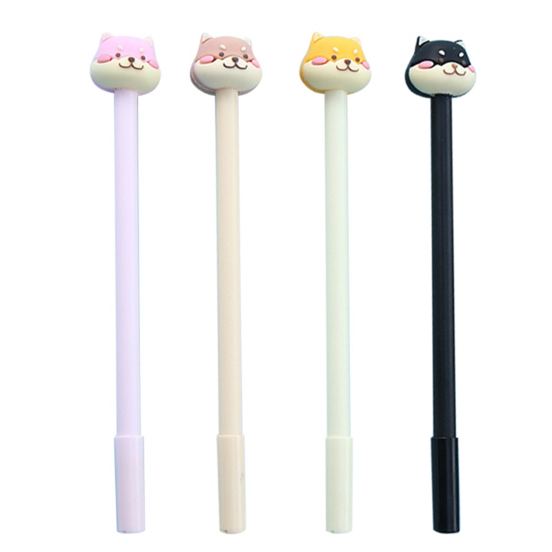 Set 4 Bút Mực Gel Bằng Silicon Hình Chú Cún Hoạt Hình Nhiều Màu Dễ Thương Đa Ứng Dụng