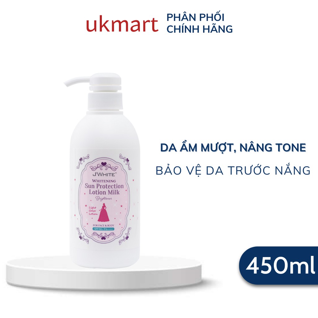 Sữa Dưỡng Thể J'White Làm Sáng Da Chống Nắng 450ml