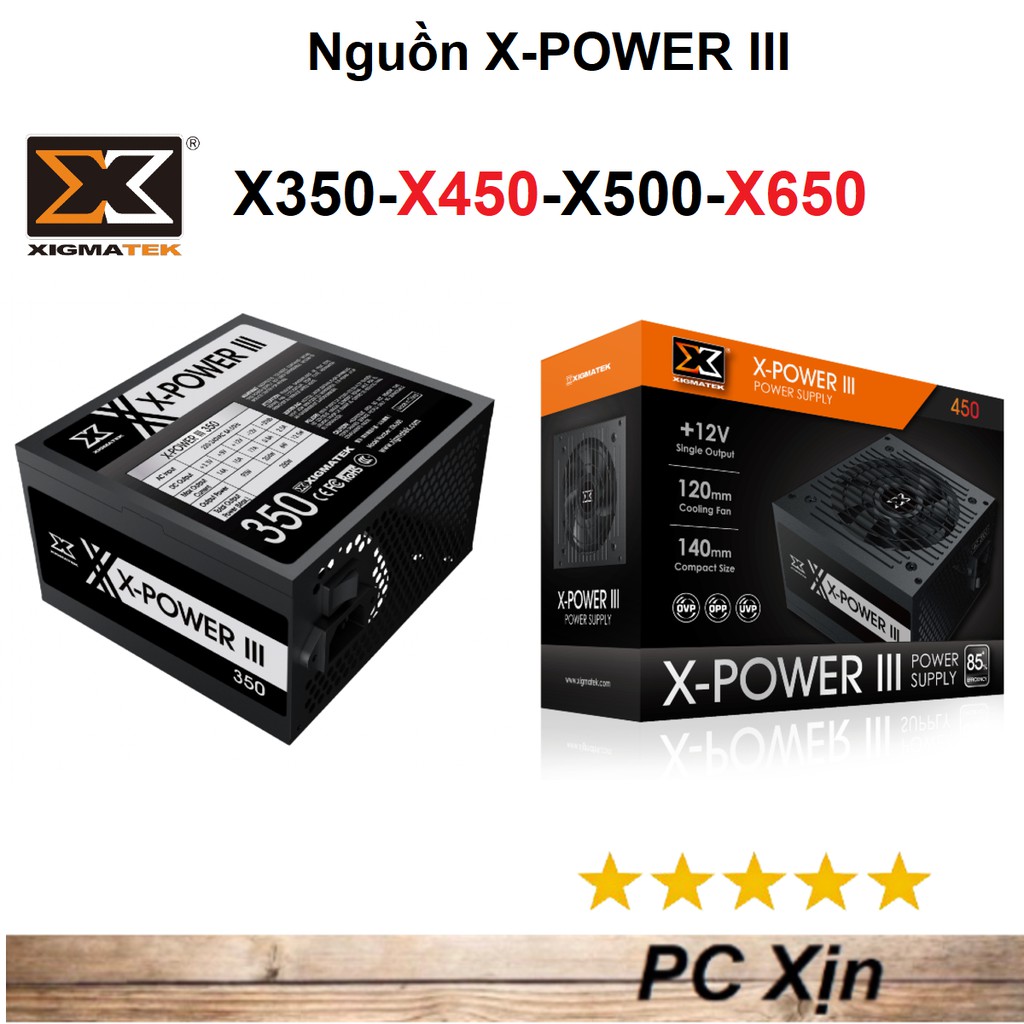 [Mã ELHAMS7 giảm 6% đơn 300K] Nguồn máy tính XIGMATEK X-POWER III X350 X450 X500 X550 X650 Chính Hãng