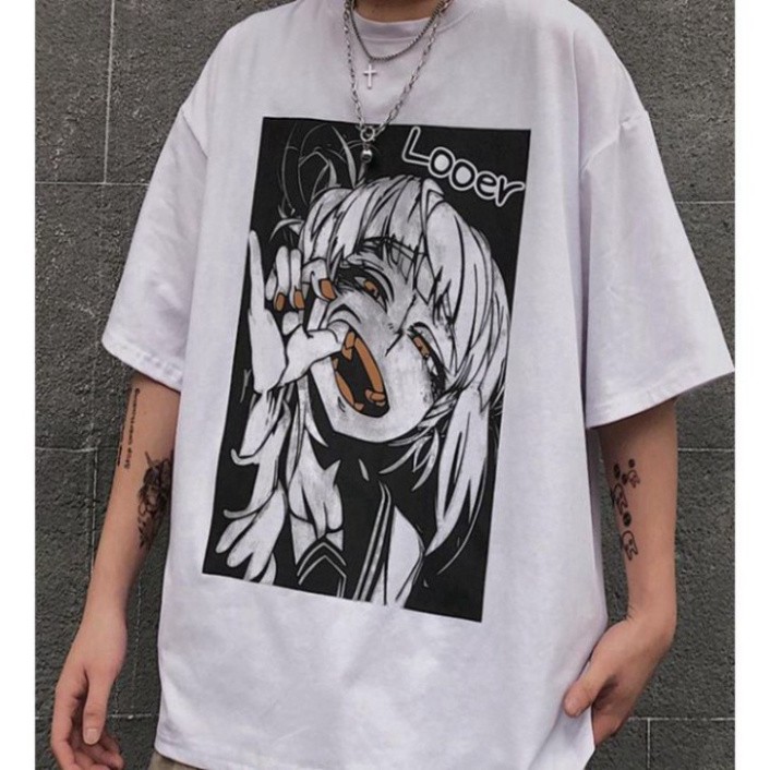 Áo thun, áo phông tay lỡ form rộng oversize anime hoạt hình looer M511 DH KL SHOP HP SHOP 5tingSHOP