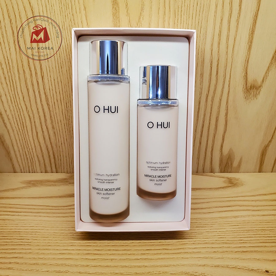 Set nước hoa hồng OHUI hồng Miracle Moisture Skin Softener Moist 150ml+100ml dưỡng ẩm chống lão hóa cho da khô cao cấp