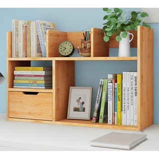 [Mã LIFEBKA5 giảm 10% tối đa 1 Triệu đơn 500k] Kệ sách gỗ mini nhiều ngăn để bàn làm việc, bàn học (KS-94)