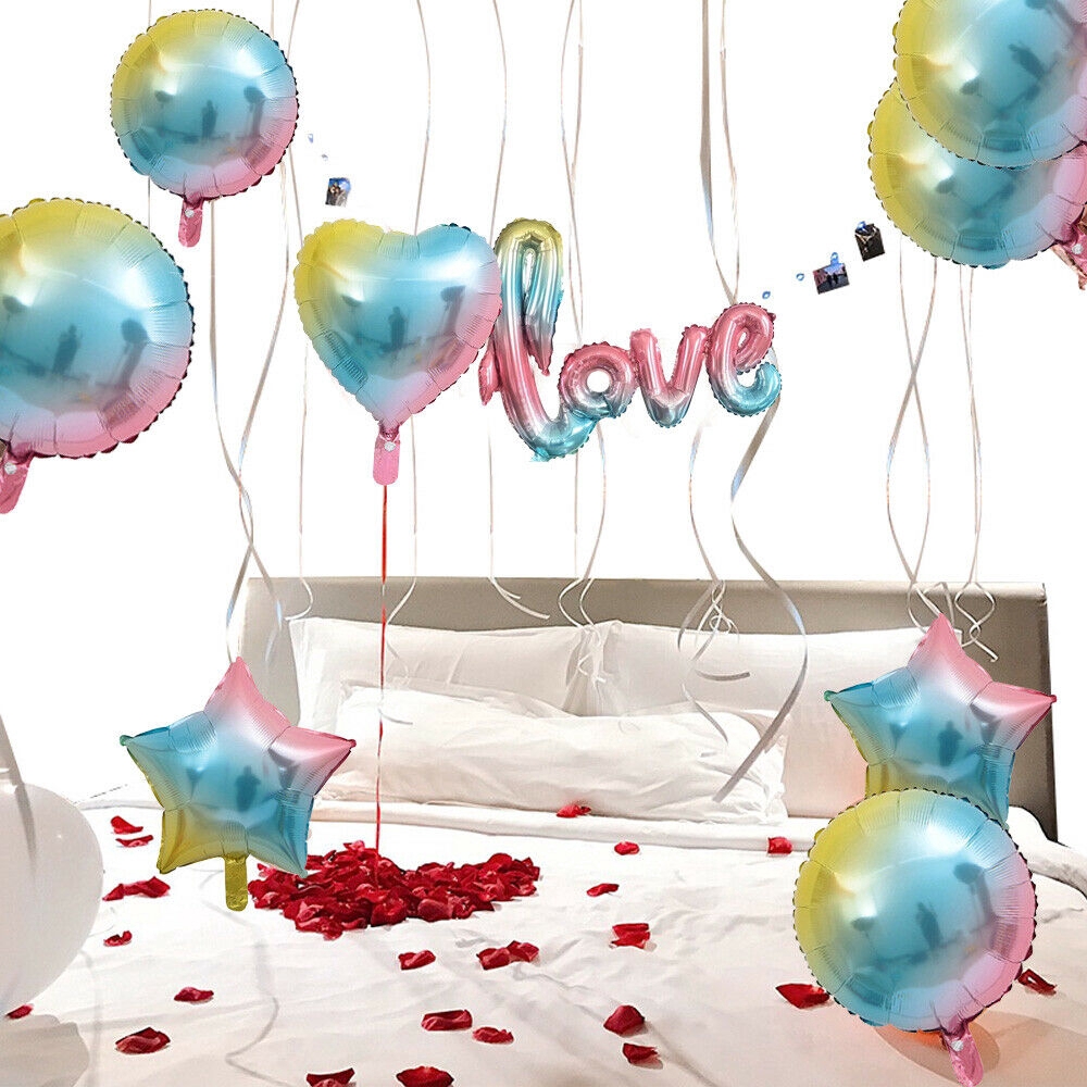 Bong bóng lá nhôm hình cầu vồng trang trí tiệc chúc mừng sinh nhật