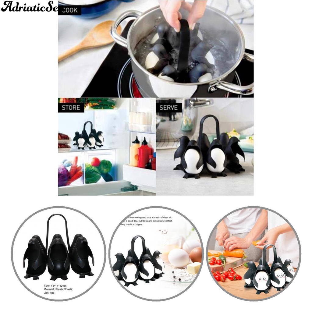 Giá Đỡ Trứng Luộc Hình Chim Cánh Cụt Màu Trắng Đen Dễ Làm Sạch Tiện Dụng Cho Nhà Bếp