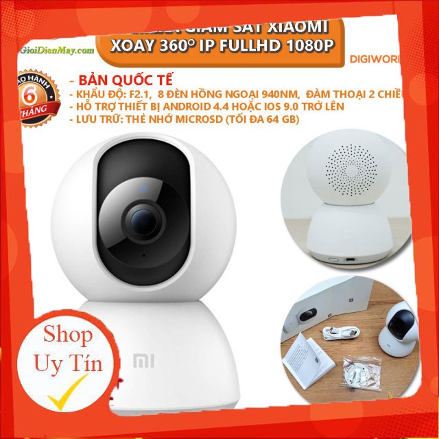 [SALEOFF] [Bản quốc tế] Camera giám sát Xiaomi xoay 360 độ IP fullHD 1080P Xiaomi Mi home security 360 độ - Digiworld ph