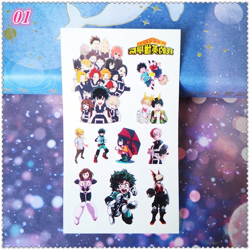 Hình xăm dán tạm thời chống thấm nước in hình họa tiết My Hero Academia độc đáo