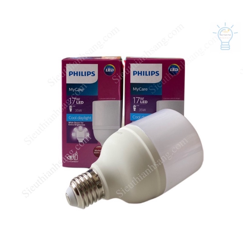 Bóng đèn led PHILIPS êm dịu cho mắt LedBright công suất  E27 T50 - sáng trắng/sáng vàng