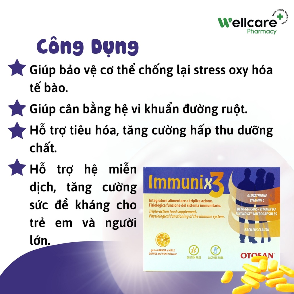 Viên nhai Immunix3  – Tăng cường hệ miễn dịch cho trẻ em và người lớn