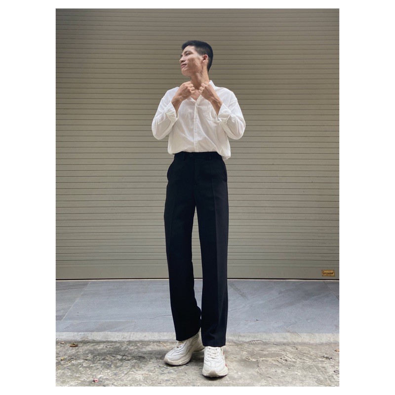 Quần Âu OAO ống rộng đen basic