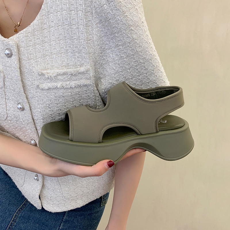 Sandal Thể Thao Đế Xuồng Mẫu Mới 2022 Phong Cách Châu Âu Thời Trang Mùa Hè Cho Nữ