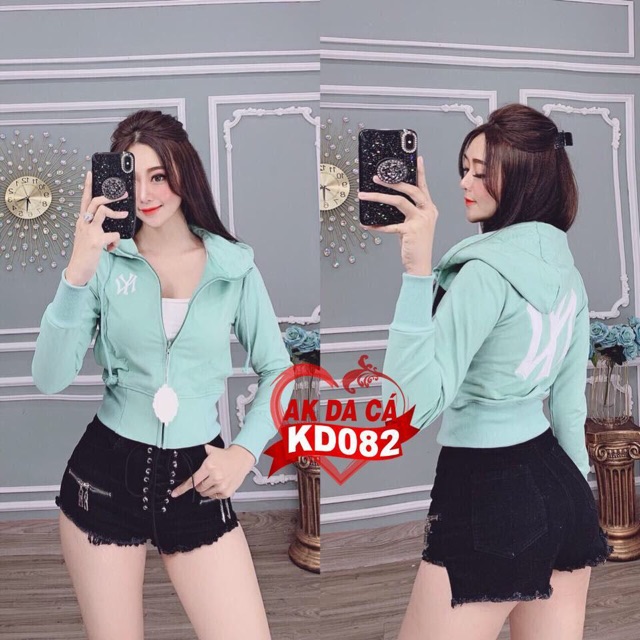 Áo khoác thun da cá phom lửng NNYY croptop