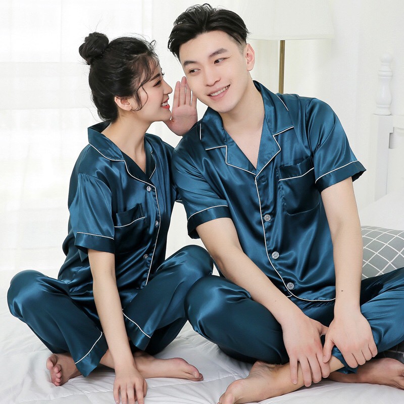 Đồ ngủ Pijama cộc tay quần dài nam nữ - Đồ mặc nhà dành cho các cặp đôi (Ảnh thật + Video tự quay) mã 908 942 943