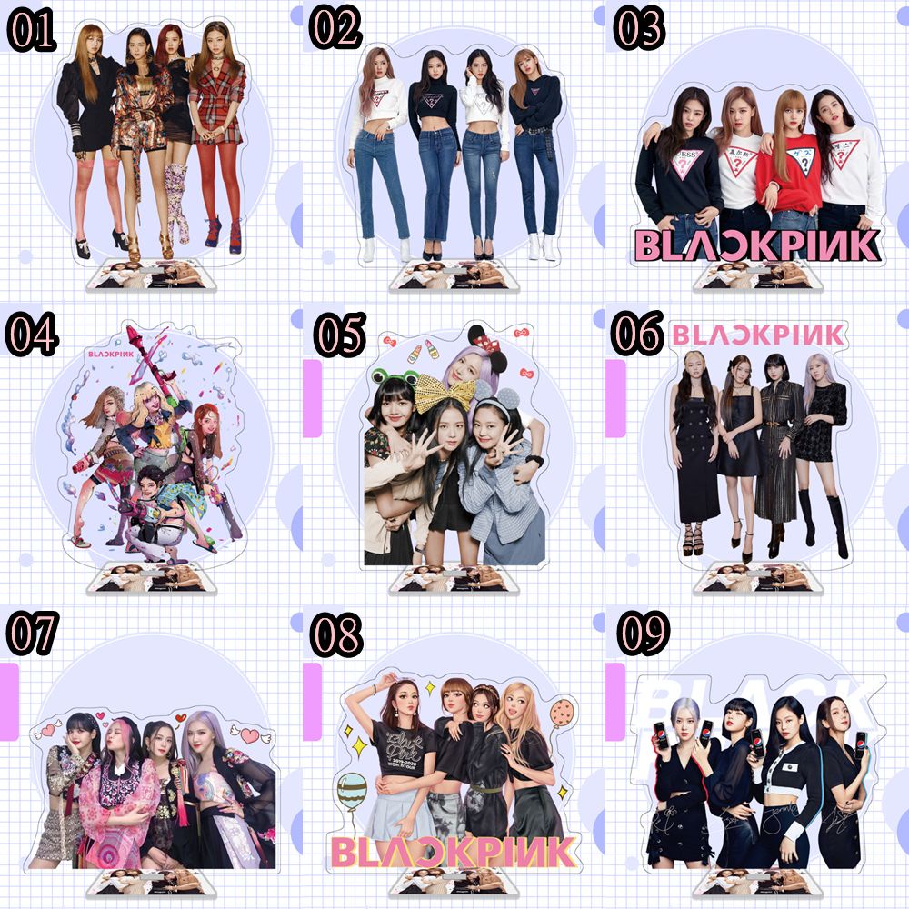 Mô hình thành viên nhóm Blackpink hai mặt bằng acrylic trong suốt trang trí bàn