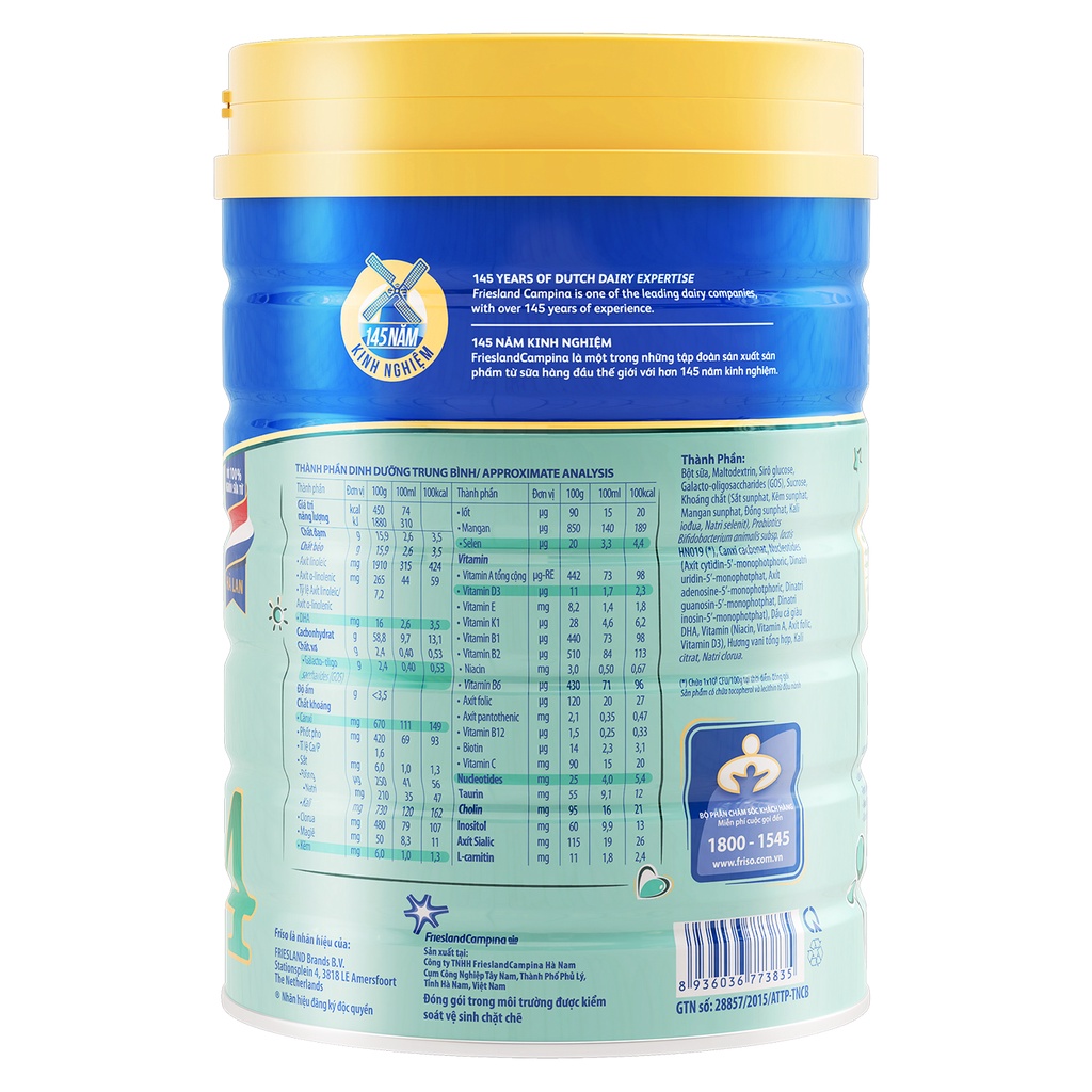 2 Lon Sữa  frisolac gold 4 loại bột 1,4kg