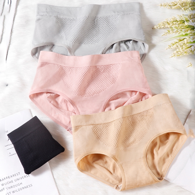 Japanese Honeycomb Warm Palace Panty,Mid-Waist Seamless Shaper,Women Slimming Tummy Control Panties